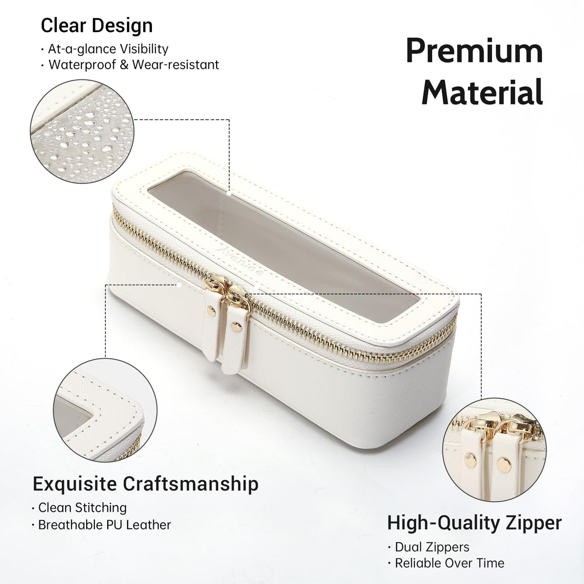 Aveniee Clear Makeup Brush Bag packaging in an attractive box