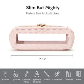Aveniee Clear Makeup Brush Bag placed on a vanity