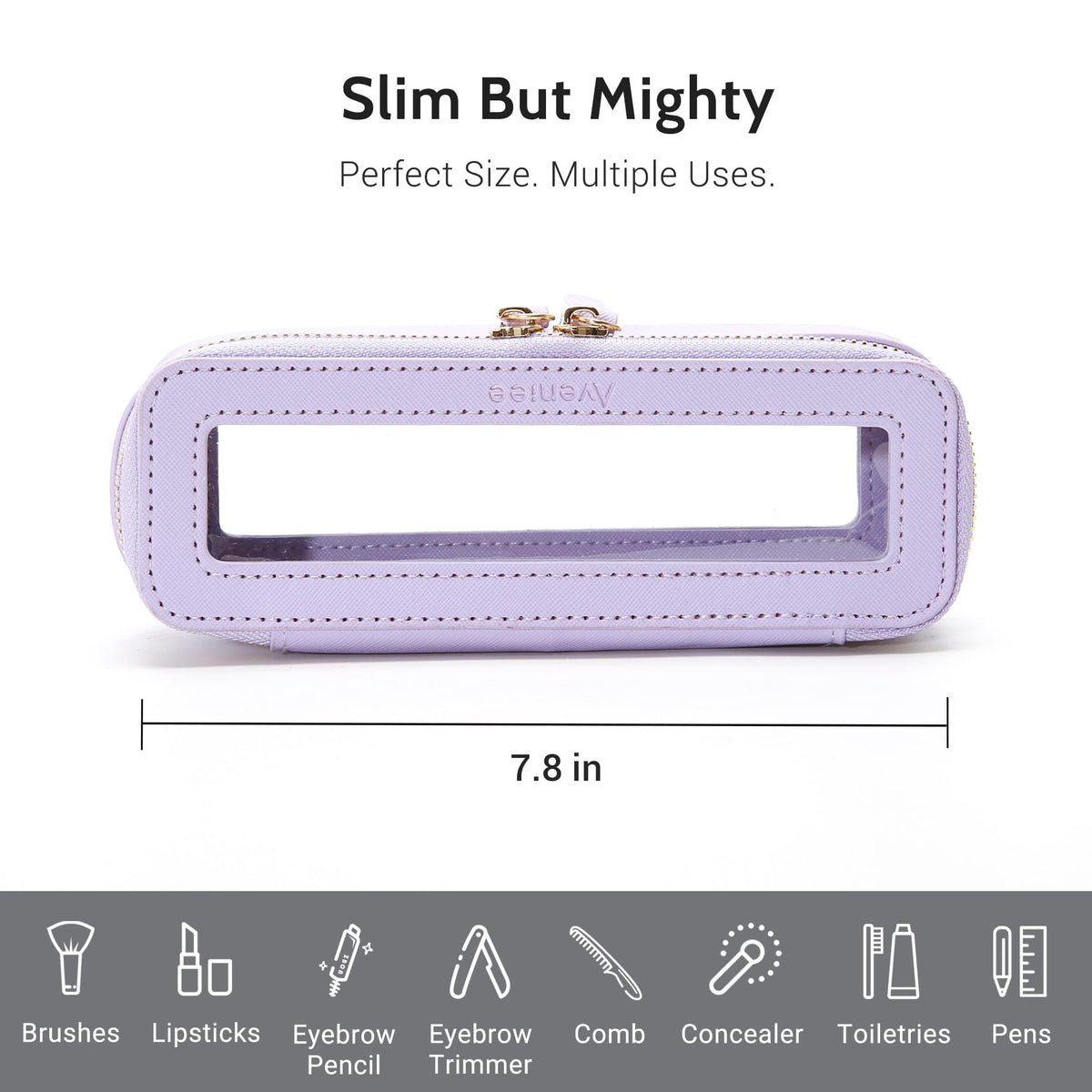 Aveniee Clear Makeup Brush Bag side view