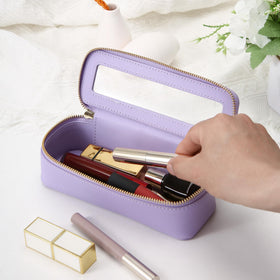 Aveniee Clear Makeup Brush Bag with makeup brushes inside