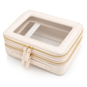 Aveniee Large Clear Makeup Bag front view with double layer design