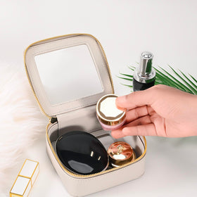 Aveniee Mini Clear Makeup Bag in car glove compartment