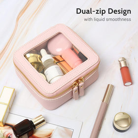 Aveniee Mini Clear Makeup Bag side view showcasing zipper