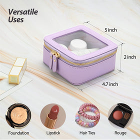 Aveniee Mini Clear Makeup Bag side view showing zipper