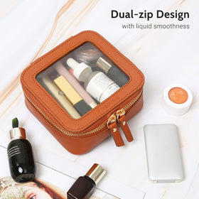 Aveniee Mini Clear Makeup Bag side view with zipper