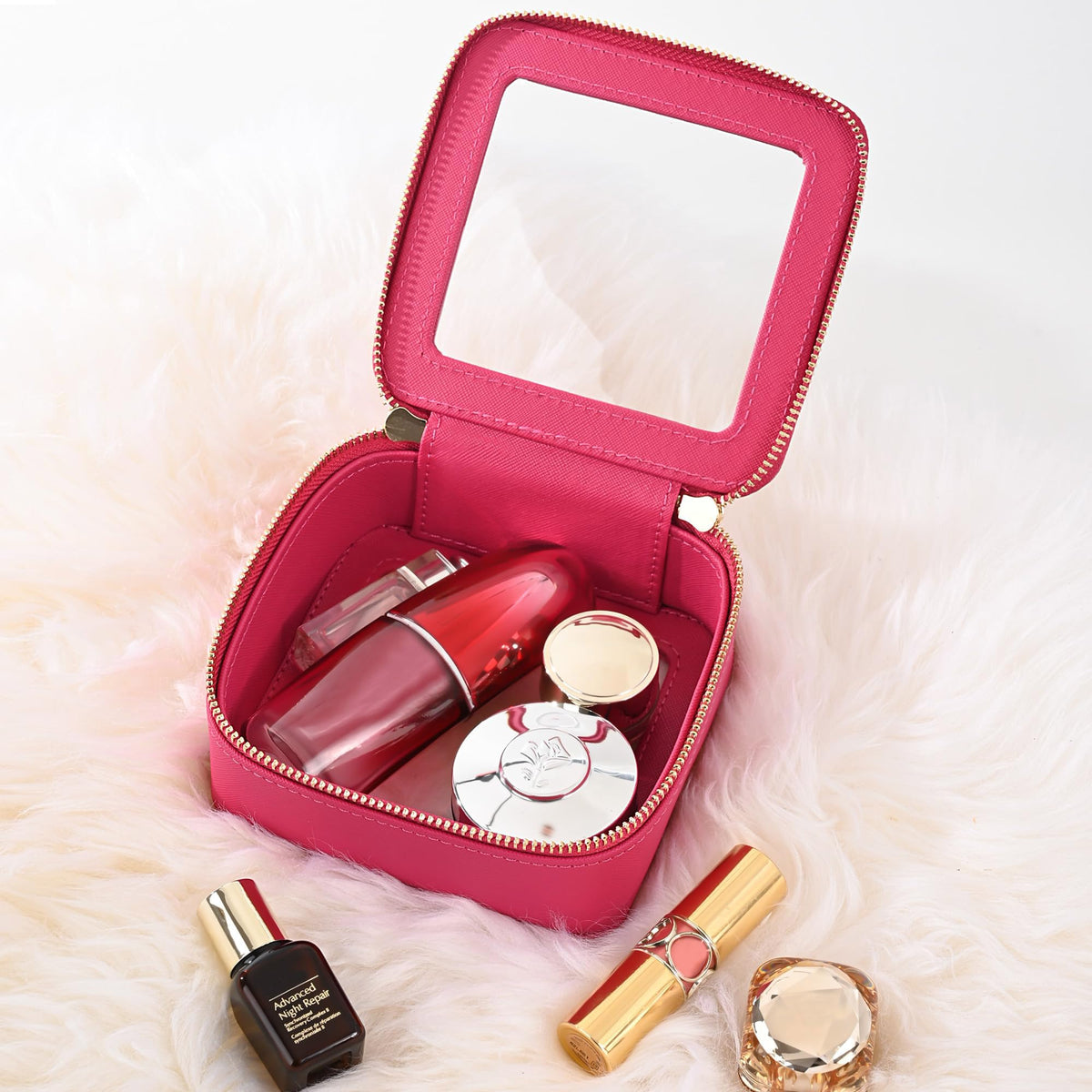 Aveniee Mini Clear Makeup Bag TSA approved with transparent panels