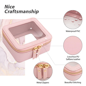 Aveniee Small Clear Makeup Bag showing zipper detail