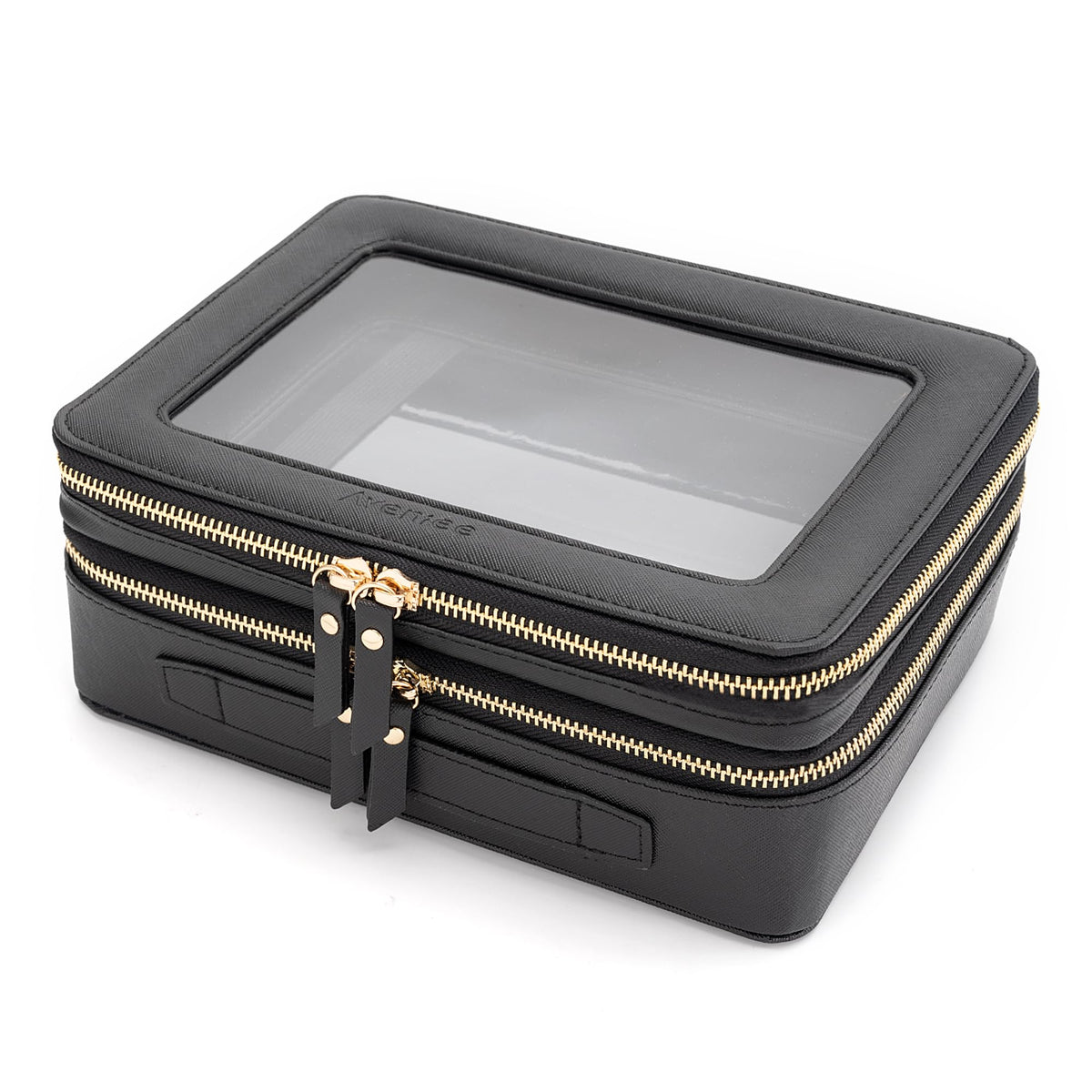 Aveniee XL Clear Makeup Organizer front view in black