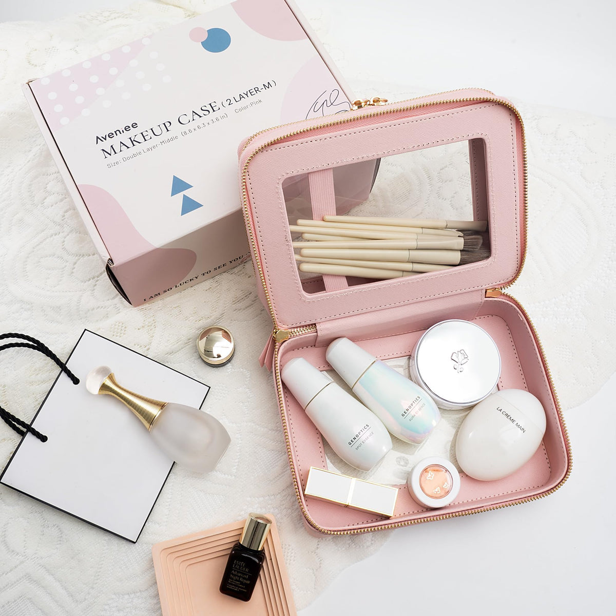 Aveniee XL Clear Makeup Organizer in stylish bathroom setting
