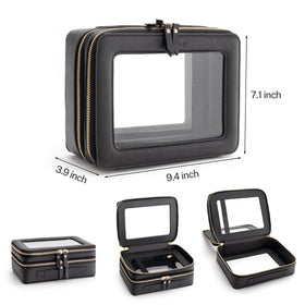 Aveniee XL Clear Makeup Organizer showing double layer compartments