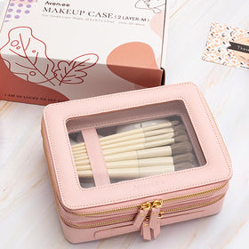 Aveniee XL Clear Makeup Organizer side view demonstrating brush holder