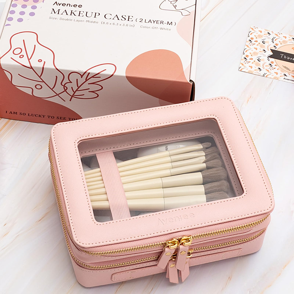 Aveniee XL Clear Makeup Organizer with brush holder