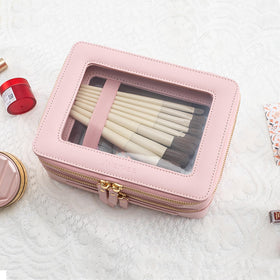 Aveniee XL Clear Makeup Organizer with zipper compartments
