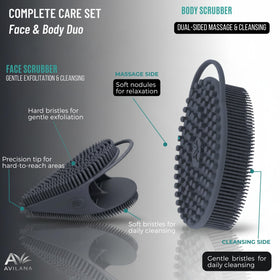 Avilana Body Scrubber and Face Brush in premium packaging