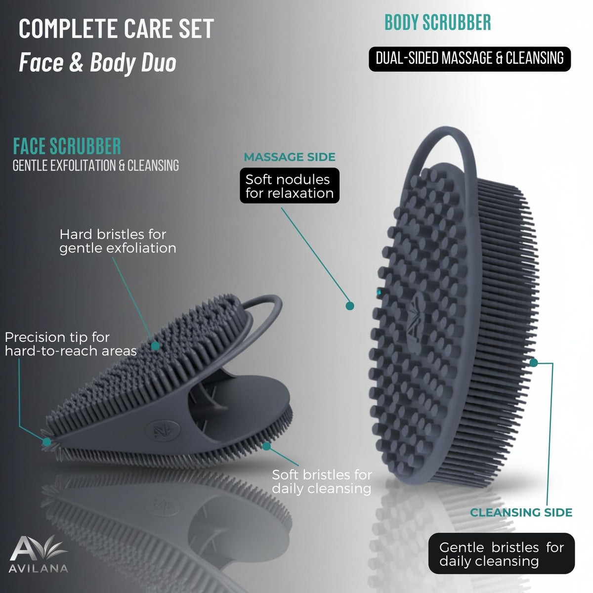 Avilana body scrubber hanging in shower