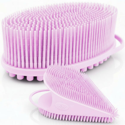 Avilana Premium Body Scrubber and Face Brush Set front view