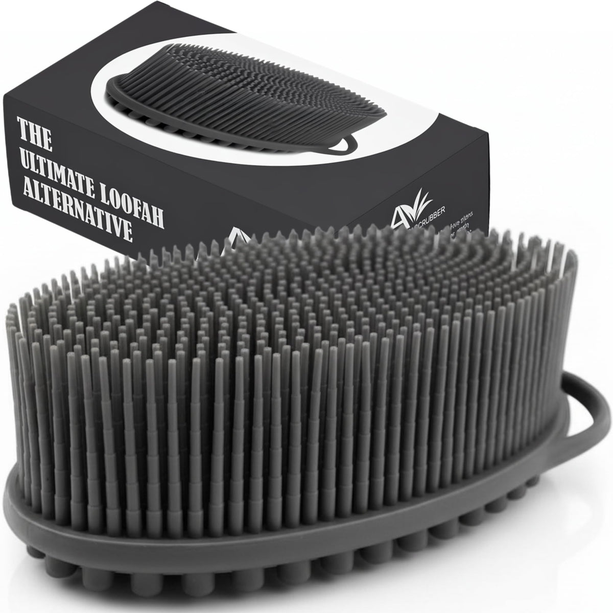 Avilana Premium Silicone Body Scrubber front view in blue
