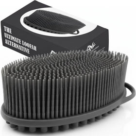 Avilana Premium Silicone Body Scrubber front view in blue