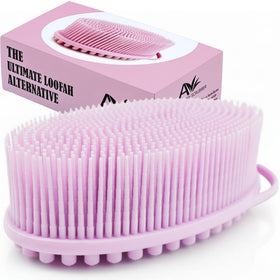 Avilana Premium Silicone Body Scrubber front view in pink