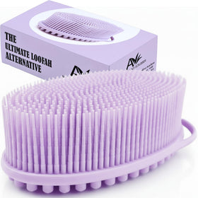 Avilana Premium Silicone Body Scrubber front view with dual-sided design