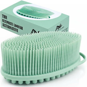 Avilana Premium Silicone Body Scrubber front view with soft bristles