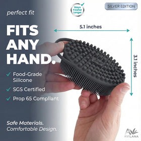 Avilana Silicone Body Scrubber close-up of soft bristles