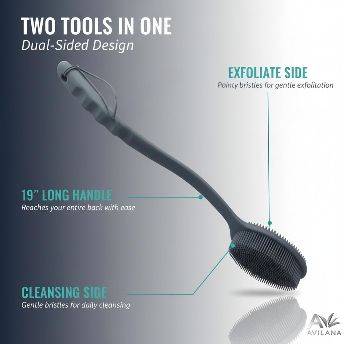 Avilana Silicone Body Scrubber ergonomic grip