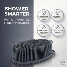 Avilana Silicone Body Scrubber ergonomic grip and hanging loop