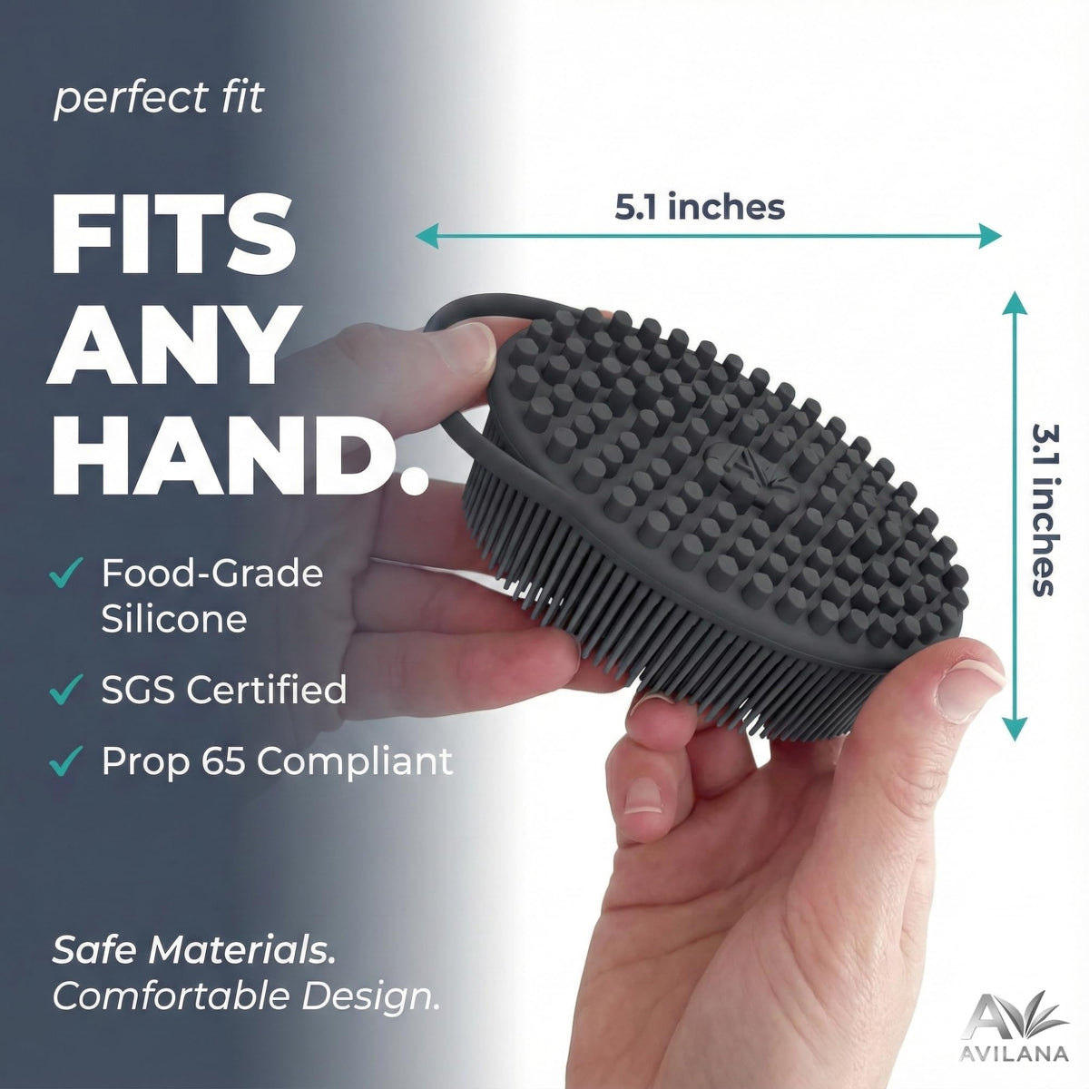 Avilana Silicone Body Scrubber hanging for air-drying