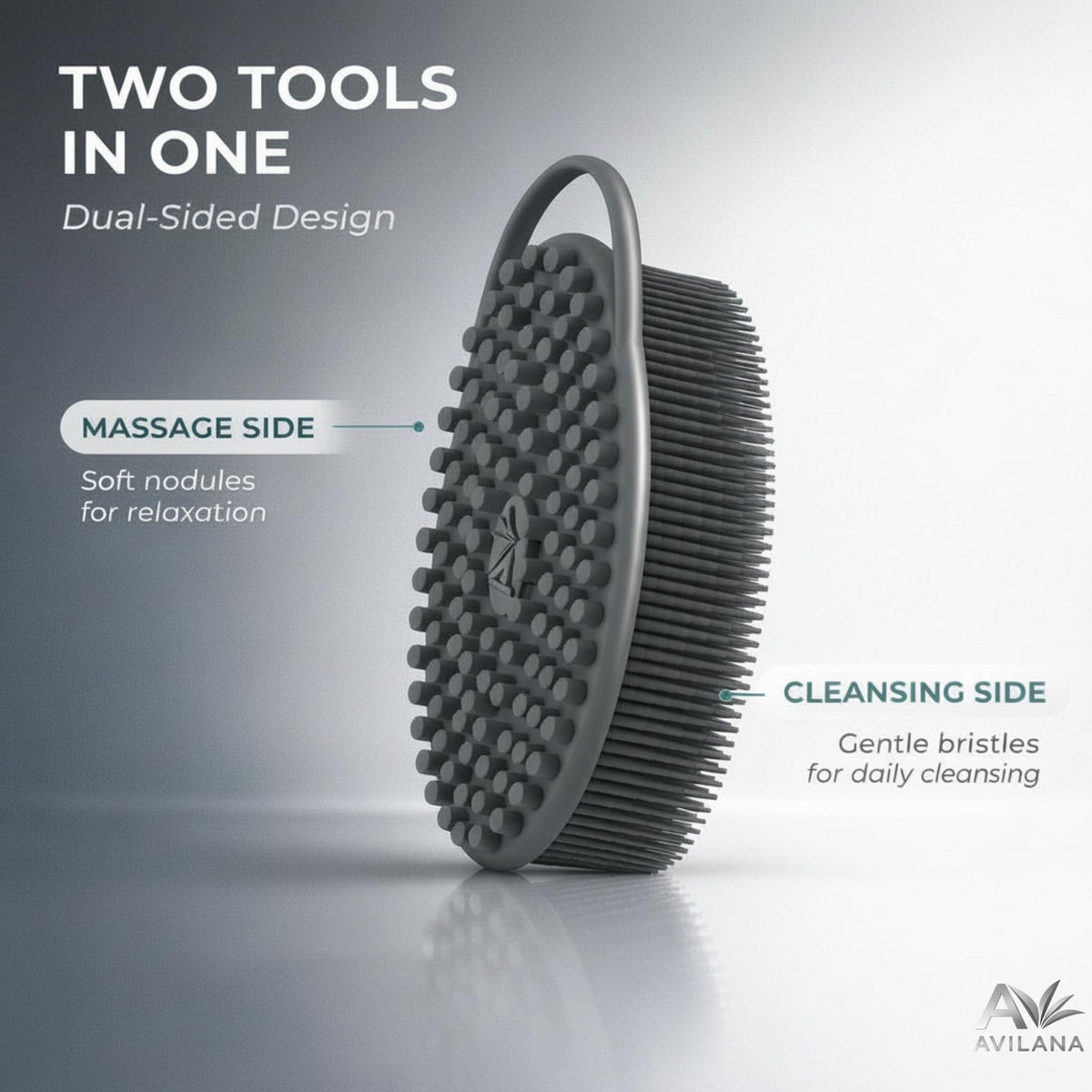 Avilana Silicone Body Scrubber in packaging