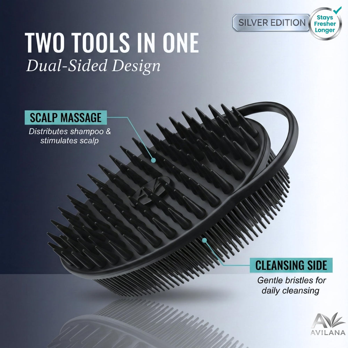 Avilana Silicone Body Scrubber in use during a shower