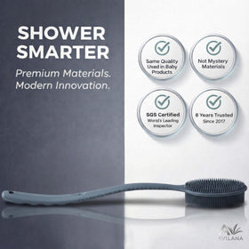 Avilana Silicone Body Scrubber long handle for back care