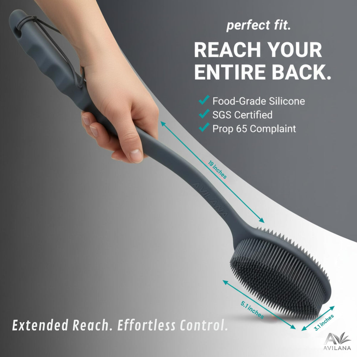 Avilana Silicone Body Scrubber massage side