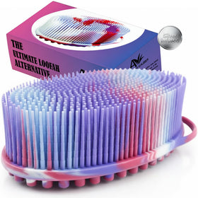 Avilana Silver Edition Body Scrubber front view with silver-ion infused silicone