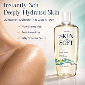 AVON Skin So Soft Original Bath Oil 16.9 oz back view