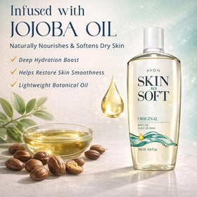 AVON Skin So Soft Original Bath Oil 16.9 oz side view