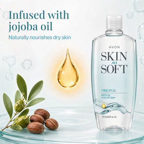 AVON Skin So Soft Original Bath Oil in a warm bath