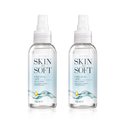 AVON SKIN SO SOFT Original Jojoba Dry Oil Spray 150ml Pack of 2 front view