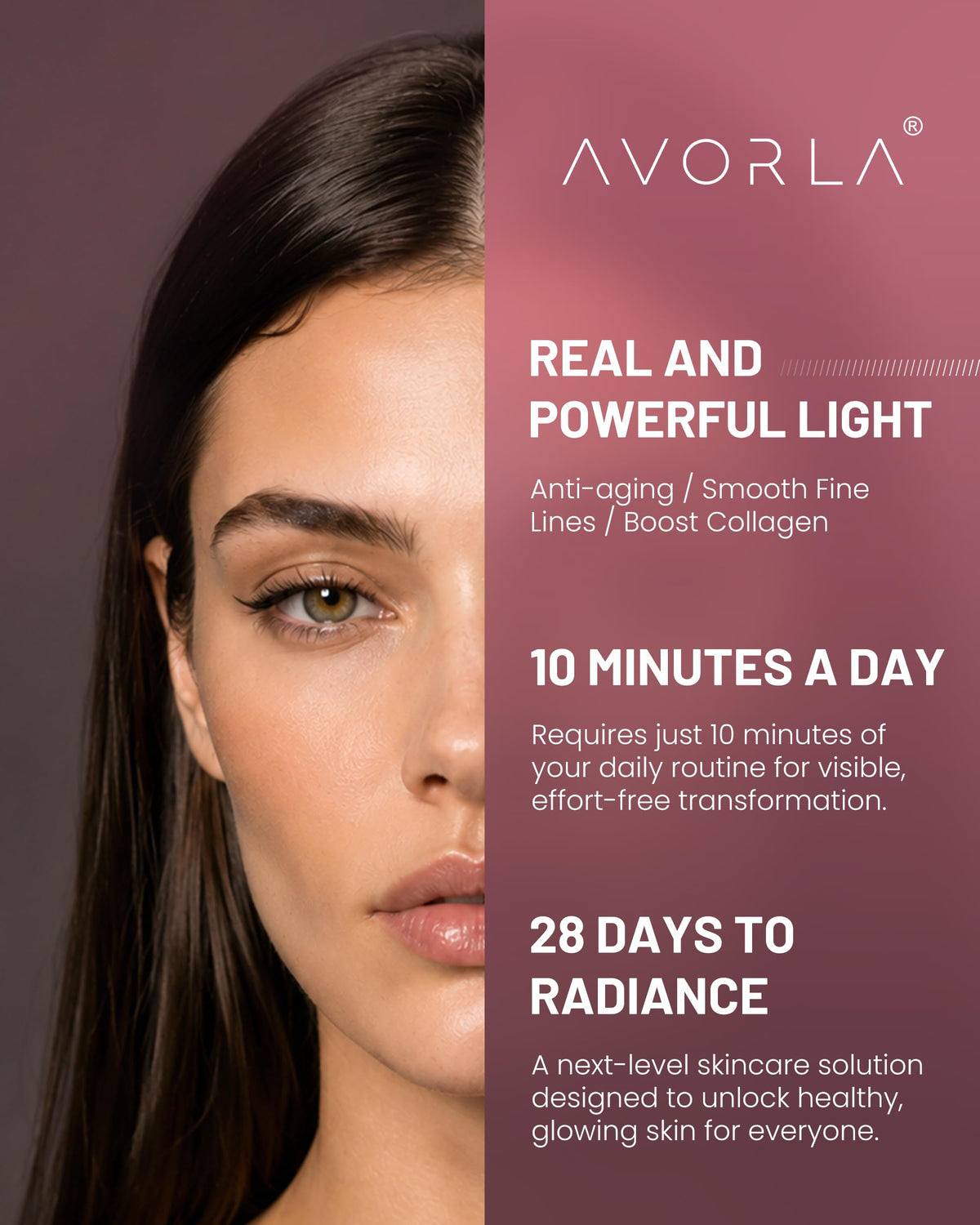 Avorla LED Light Mask in a relaxing home setting