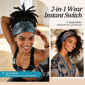 Awumbuk headband worn during yoga class