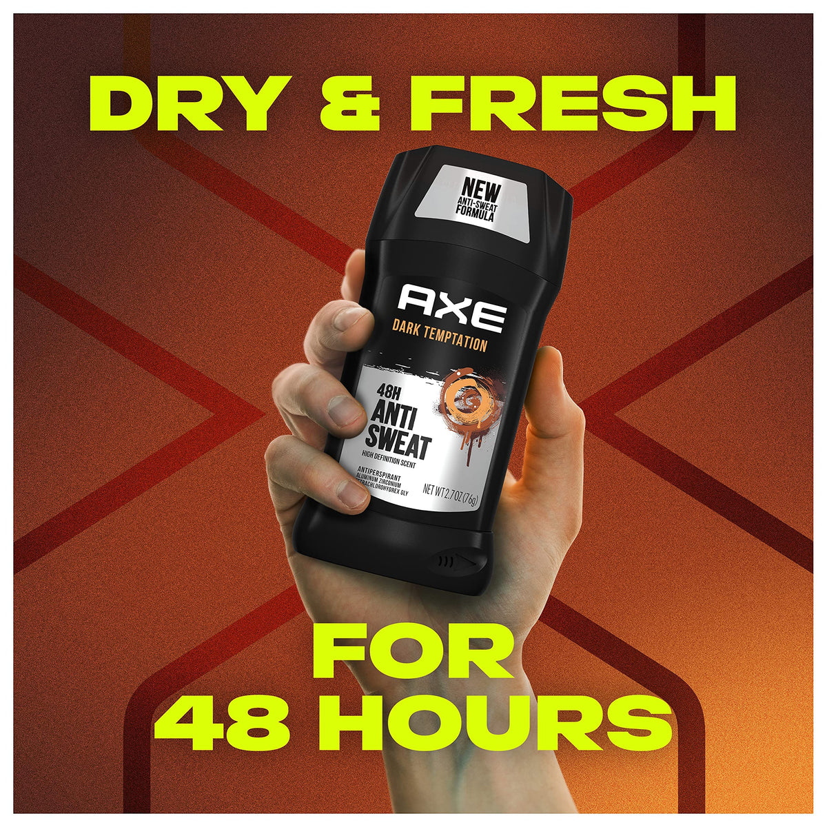 AXE Antiperspirant Deodorant Stick for Men Dark Temptation on a bathroom counter