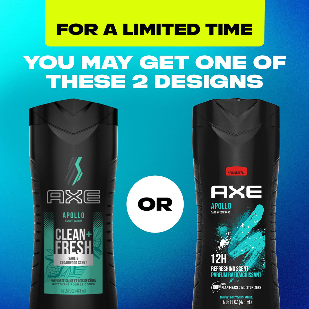 AXE Apollo Body Wash sage and cedarwood scent close-up