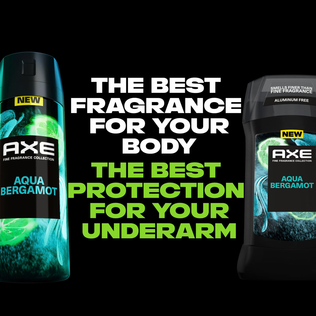 AXE Aqua Bergamot Deodorant Body Spray 3 Count displayed on a shelf