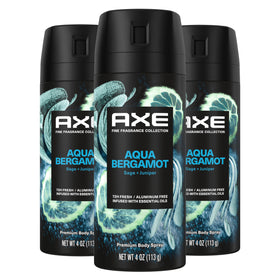 AXE Aqua Bergamot Deodorant Body Spray 3 Count packaging front view