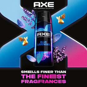 AXE Blue Lavender Deodorant Body Spray back view with ingredients