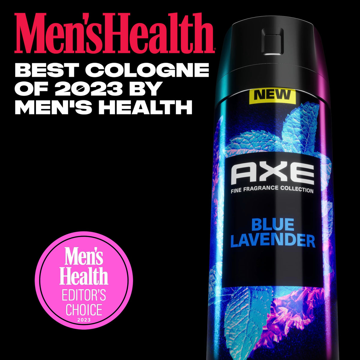 AXE Blue Lavender Deodorant Body Spray packaging with essential oils
