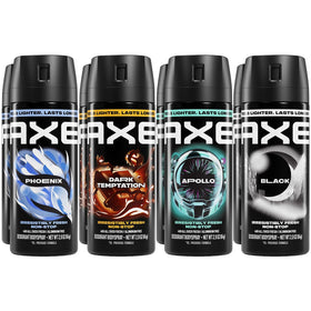 AXE Body Spray XL Variety 8-Pack featuring Apollo, Phoenix, Black, and Dark Temptation scents