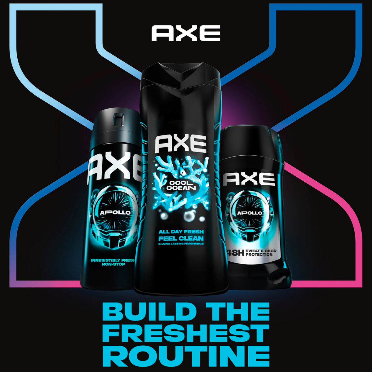 AXE Cool Ocean Men's Body Wash 16 oz with recycled plastic bottle