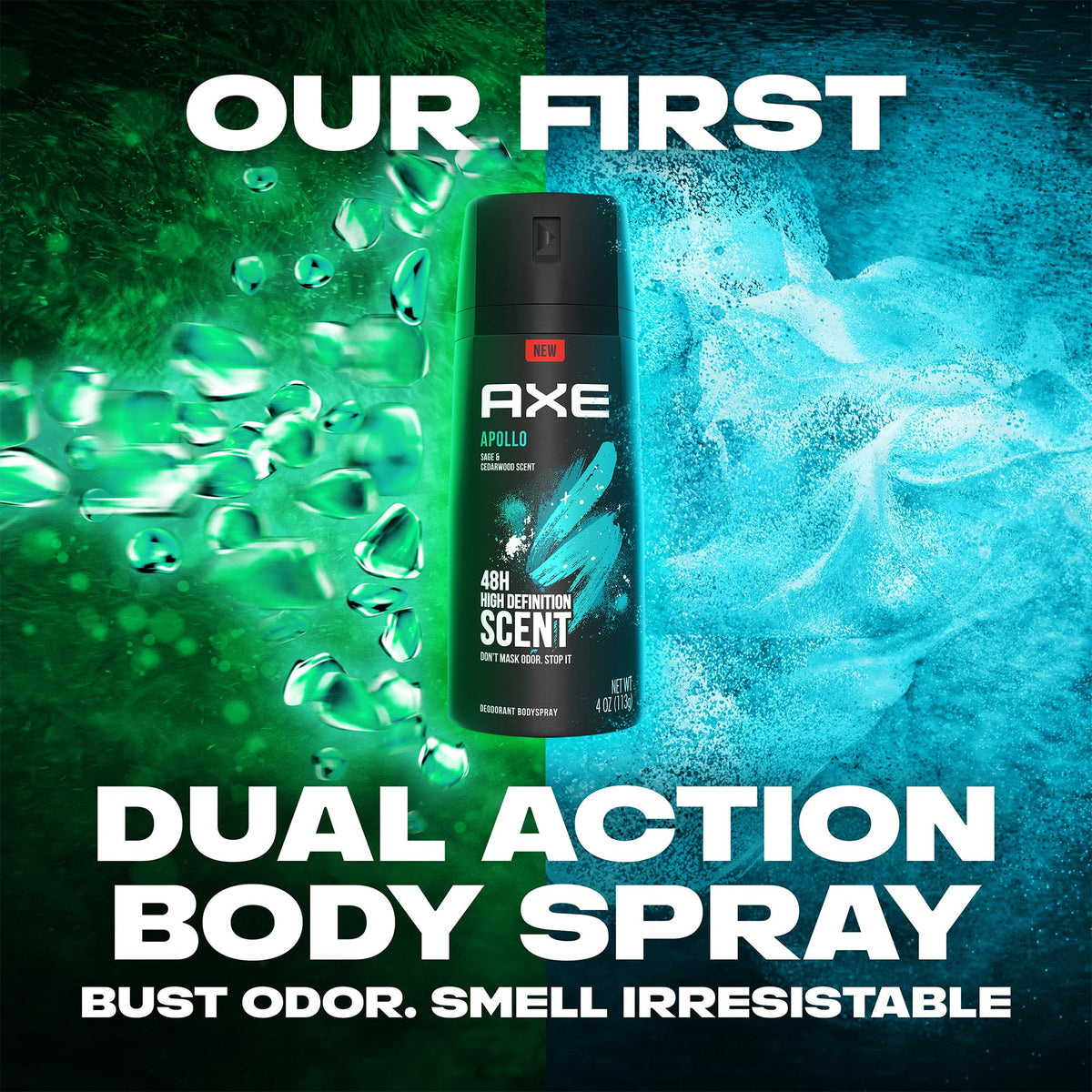AXE Men Travel Deodorant Bodyspray Apollo 32-Pack bottle close-up