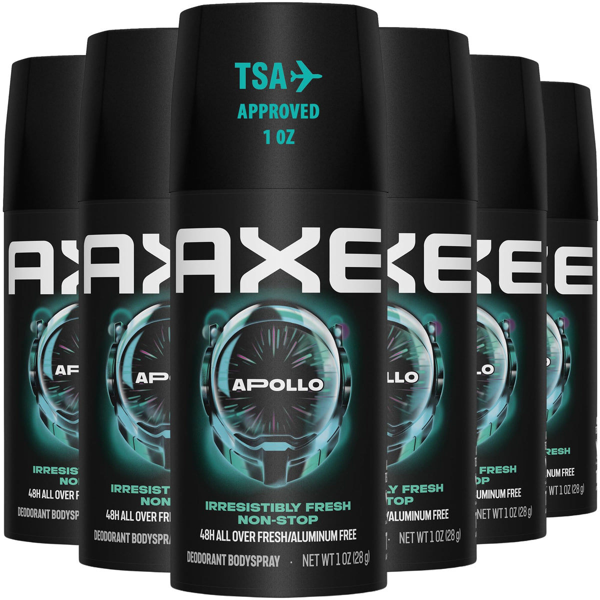 AXE Men Travel Deodorant Bodyspray Apollo 6-Pack front view